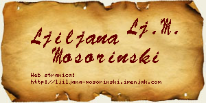 Ljiljana Mošorinski vizit kartica